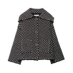 Plaid Knit Button Front Coat