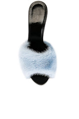 Faux Fur Slide High Heel Mules