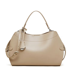 Beige handbag on a white background
