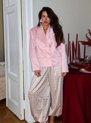 Satin Polka Dot Lantern Wige Jogger Pants