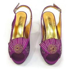 Peep Toe Heel & Matching Bag Set | Elegant Party Shoes with Clutch