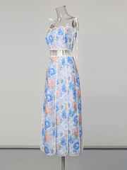 Floral Print Cutout Maxi Set