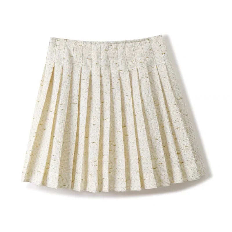 Beige pleated skirt