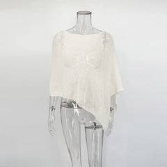 Asymmetrical Knit Shawl Top