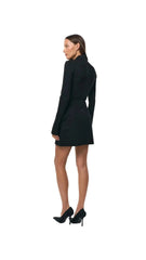 Turtleneck Structured Peplum Blazer Dress
