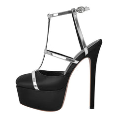 Platform T Strap Stiletto Sandals