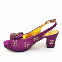 Peep Toe Heel & Matching Bag Set | Elegant Party Shoes with Clutch