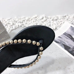 Flat Embellished Flip Flops