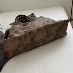Studded PU Leather Shoulder Bag