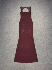 Rhinestone Strap Maxi Dress