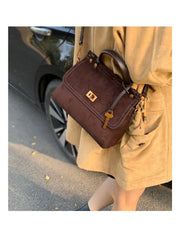 Microfiber Synthetic Leather Flap Handbag