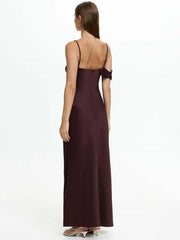 Draped One-Shoulder Maxi Dress