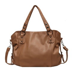 Faux Soft Leather Rivet Detail Tote Bag