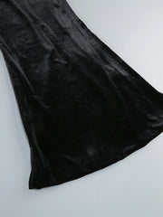 Black Lace Patchwork Strap Maxi Dress