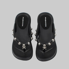 Studded Platform Thong Sandals