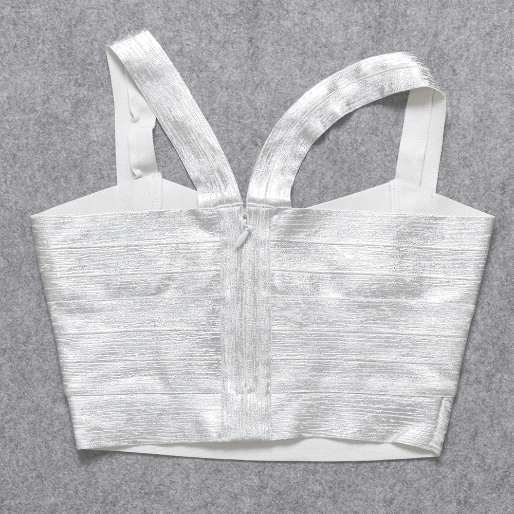 Silver metallic top on a gray background