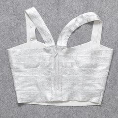 Silver metallic top on a gray background