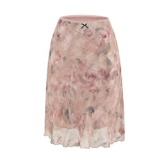 Floral Print A-Line Midi Skirt