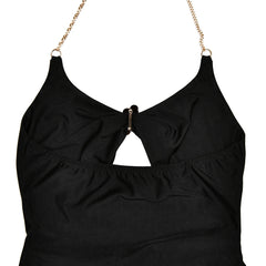 Halter Cut-Out Metal Detail Maxi Dress