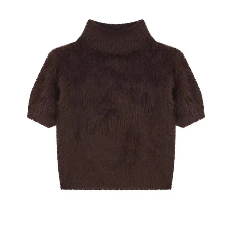 Brown textured sweater on a white background
