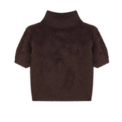 Brown textured sweater on a white background