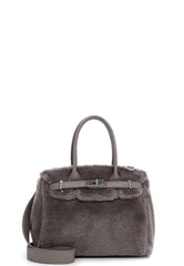 Faux Fur Top Handle Handbag