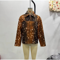 Faux Fur Spotted Print Jacket