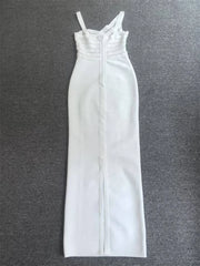 Bandage Stripe Detail Sleeveless Maxi Dress