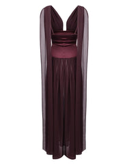 Deep V-Neck Empire Waist Maxi Dress