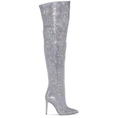 Crystal Embellished Over The Knee Boots