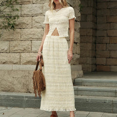 Ruched Skirt & Cropped Top Set | Breezy Summer Co-Ord