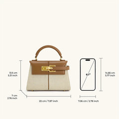 Women's Small Tote & Crossbody Bag With Gold Hardware