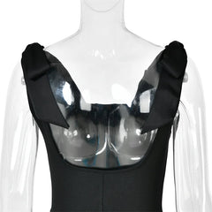 Draped Satin Cowl Bow Shoulder Maxi Dress