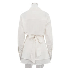 White apron on a mannequin against a white background