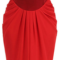 Red pleated skirt on a white background