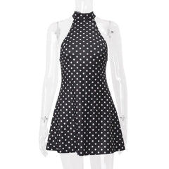 Polka Dot Halter Neck Mini Dress