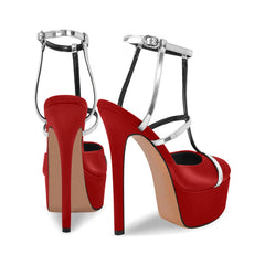 Platform T Strap Stiletto Sandals