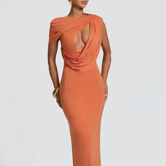 One-Shoulder Cutout Maxi Dress