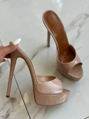 Platform Stiletto Open-Toe Mules