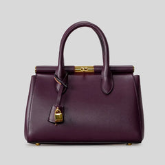 Structured Lock Top Handle Bag
