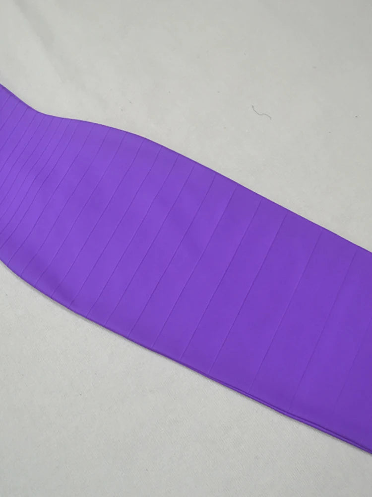 Purple ribbon on a white background
