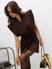 Double Breasted Sleeveless Mini Dress