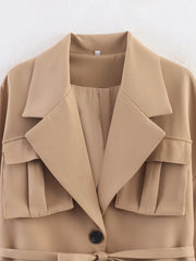 Beige trench coat - close-up