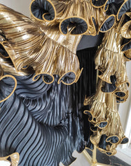 Metallic Tiered Halter Maxi Dress with Frill Layers