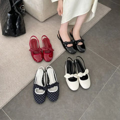 Bow Slingbacks with Round Toe