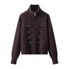 Double-Breasted Zip-Front Jacket