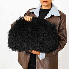 Fluffy Textured Clutch Bag