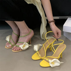 Transparent Flower Stiletto Heels