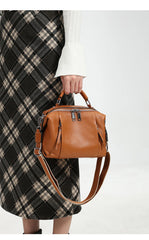 Cowhide Leather Shoulder & Crossbody Satchel Bag