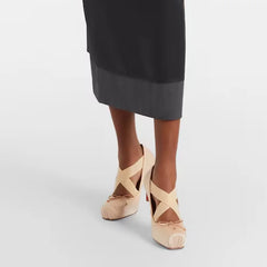 Satin Ballet Criss Cross High Heels